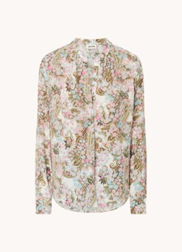 Zadig&Voltaire Dames Tink tuniek met paisley print in de kleur Zand