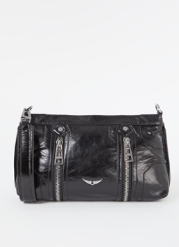 Zadig&Voltaire Dames Sunny Moody crossbodytas van leer met verstelbare schouderriem in de kleur Zwart