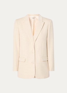 Zadig&Voltaire Dames Viva single-breasted blazer met schoudervulling en lurex in de kleur Vanillegeel
