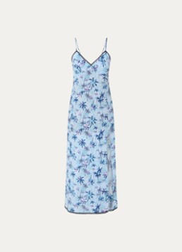 Zadig&Voltaire Dames Ramelil midi jurk van zijde met print in de kleur Lichtblauw