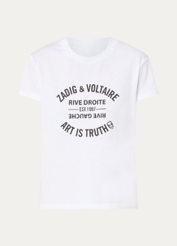 Zadig&Voltaire Dames Walk T-shirt met logoprint in de kleur Wit