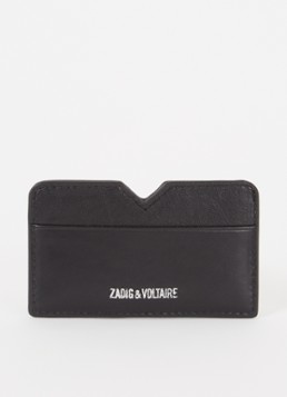 Zadig&Voltaire Dames Multipass pasjeshouder van leer met logo in de kleur Zwart