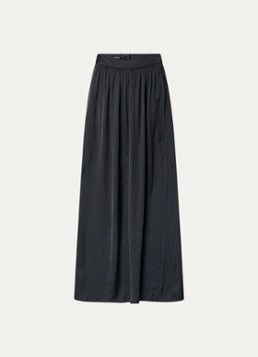 Zadig&Voltaire Dames Jady maxi rok van satijn met steekzakken en zijsplit in de kleur Zwart