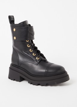 Zadig&Voltaire Dames Joe Ride biker boot van leer in de kleur Zwart