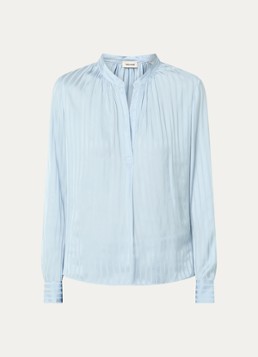 Zadig&Voltaire Dames Tink tuniek van satijn met plooidetail in de kleur Lichtblauw