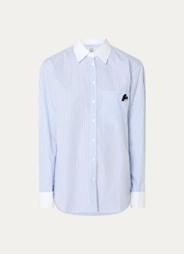 Zadig&Voltaire Dames Morning longline blouse van katoen met streepprint in de kleur Lichtblauw