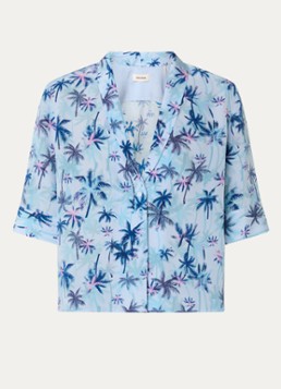 Zadig&Voltaire Dames Telmos tuniek van zijde met print in de kleur Staalblauw