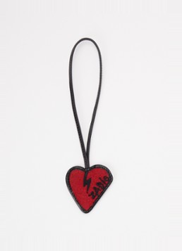 Zadig&Voltaire Dames Flash Heart tasbedel van leer in de kleur Zwart