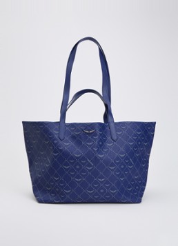 Zadig&Voltaire Dames XL shopper met logoprint in de kleur Donkerblauw