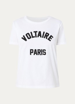 Zadig&Voltaire Dames Alys T-shirt met logoborduring in de kleur Wit