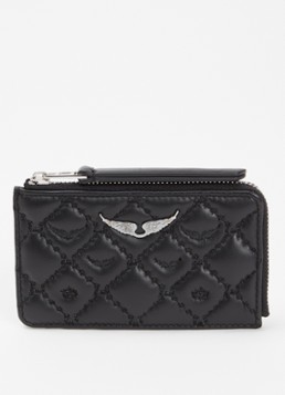 Zadig&Voltaire Dames Pasjeshouder van quilted lamsleer in de kleur Zwart