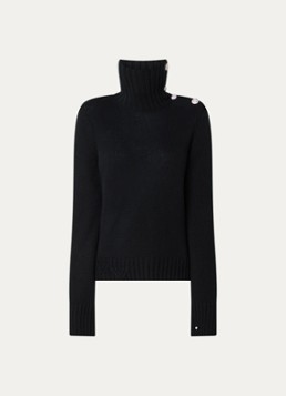Zadig&Voltaire Dames Nalma fijngebreide trui van kasjmier met col in de kleur Zwart