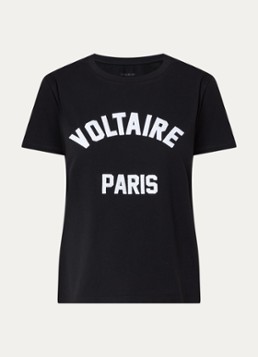 Zadig&Voltaire Dames Alys T-shirt met logoborduring in de kleur Zwart