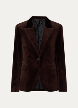 Zadig&Voltaire Dames Vavy blazer van fluweel met klepzakken in de kleur Donkerbruin
