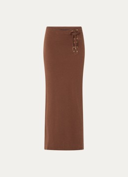 Zadig&Voltaire Dames Juno maxi kokerrok in linnenblend in de kleur Bruin