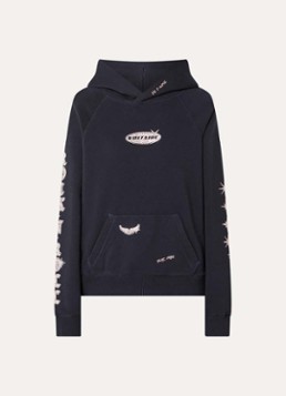 Zadig&Voltaire Dames Georgy hoodie met logo en strass in de kleur Donkerblauw