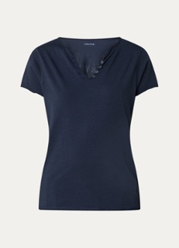 Zadig&Voltaire Dames Tunesien T-shirt met V-hals in de kleur Donkerblauw