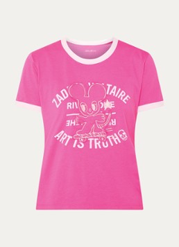 Zadig&Voltaire Dames Woos T-shirt met logoprint en borduring in de kleur Roze