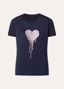 Zadig&Voltaire Dames Walk HC T-shirt met strass in de kleur Donkerblauw