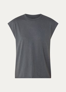 Zadig&Voltaire Dames Cloe mouwloze top met strass in de kleur Middengrijs