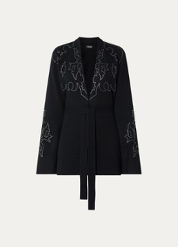 Zadig&Voltaire Dames Salomy fijngebreid vest van kasjmier met strass in de kleur Zwart