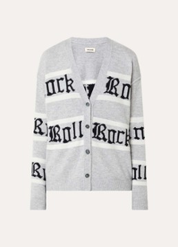 Zadig&Voltaire Dames Mirkaz fijngebreid in kasjmierblend vest met print in de kleur Grijs