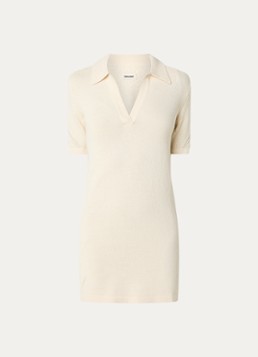 Zadig&Voltaire Dames Lulu grofgebreide mini jurk in merino wolblend in de kleur Beige