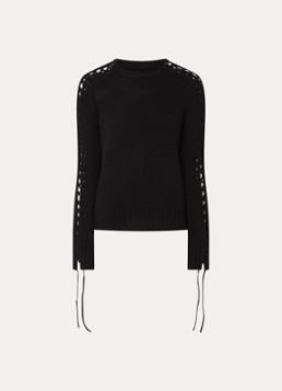 Zadig&Voltaire Dames Malty grofgebreide trui in kasjmierblend in de kleur Zwart