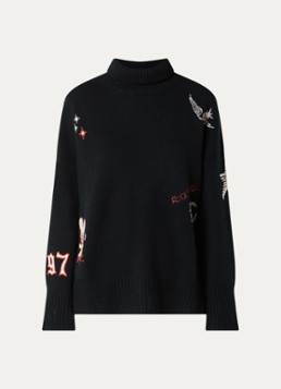 Zadig&Voltaire Dames Bleeza fijngebreide trui van kasjmier met destroyed afwerking in de kleur Zwart