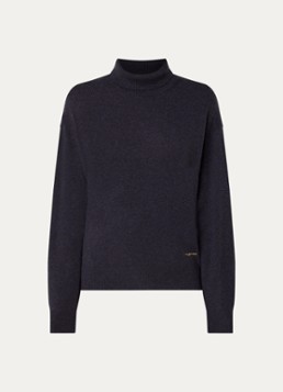 Zadig&Voltaire Dames Souly fijngebreide coltrui in kasjmierblend in de kleur Donkerblauw
