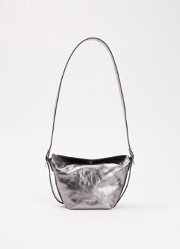 Zadig&Voltaire Dames Baby Jane Vintage schoudertas van leer met metallic finish in de kleur Antraciet