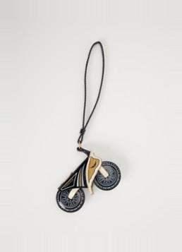 Zadig&Voltaire Dames Motorrider sleutelhanger van leer in de kleur Zwart