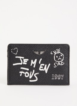 Zadig&Voltaire Dames Arty Tag pasjeshouder van leer in de kleur Zwart
