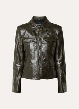 Zadig&Voltaire Dames Liam jack van imitatieleer met borstzakken in de kleur Bronsgroen