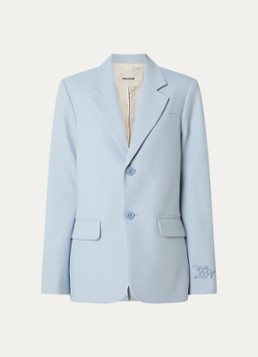 Zadig&Voltaire Dames Vanille blazer met schoudervulling en klepzakken in de kleur Staalblauw