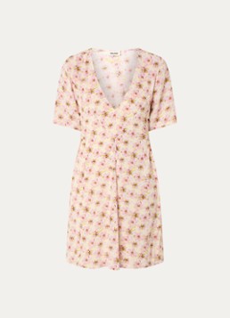 Zadig&Voltaire Dames Rodalas smooth mini tuniekjurk met bloemenprint in de kleur Roze