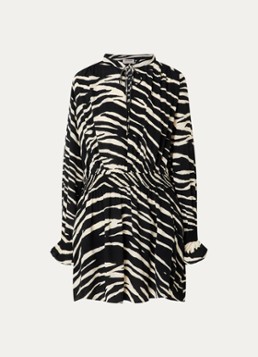 Zadig&Voltaire Dames Rayados mini tuniek jurk met zebraprint in de kleur Zwart