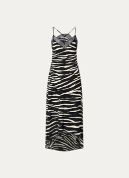 Zadig&Voltaire Dames Risty maxi jurk met zebraprint in de kleur Zwart
