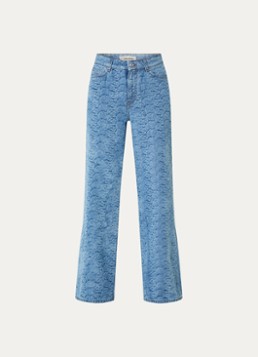 Zadig&Voltaire Dames Eli high waist wide leg jeans met print en steekzakken in de kleur Indigo