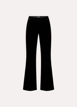 Zadig&Voltaire Dames Prevy high waist flared fit pantalon van fluweel met steekzakken in de kleur Zwart