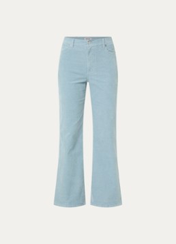 Zadig&Voltaire Dames Evy high waist flared fit chino van corduroy met steekzakken in de kleur Lichtblauw