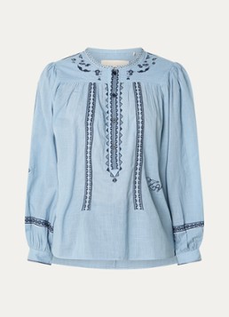 Zadig&Voltaire Dames Tigy tuniek met borduring in de kleur Lichtblauw