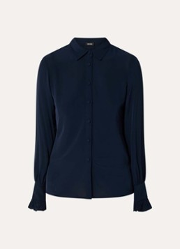 Zadig&Voltaire Dames Thely semi-transparante blouse met ruches in de kleur Donkerblauw