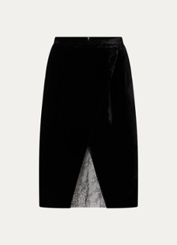 Zadig&Voltaire Dames Julen minirok van fluweel met details van kant in de kleur Zwart
