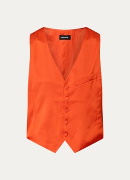 Zadig&Voltaire Dames Emaux gilet van satijn in de kleur Oranjerood