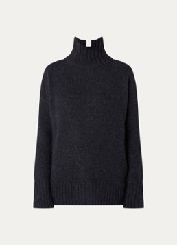 Zadig&Voltaire Dames Bleeza fijngebreide trui in kasjmierblend met col in de kleur Donkerblauw