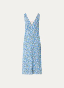 Zadig&Voltaire Dames Renzo midi jurk met bloemenprint en details van kant in de kleur Blauw