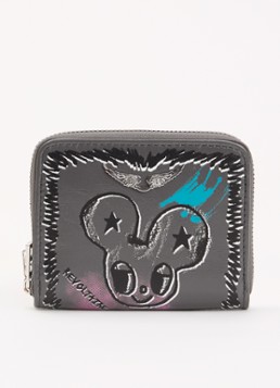 Zadig&Voltaire Dames Humbert Mini portemonnee van leer in de kleur Donkergrijs
