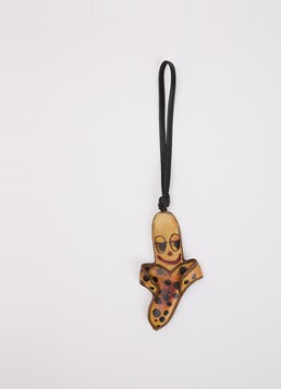Zadig&Voltaire Dames Banana Lover sleutelhanger van leer in de kleur Okergeel
