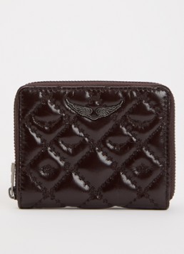 Zadig&Voltaire Dames Mini Portemonnee van leer en quilt patroon in de kleur Donkerbruin